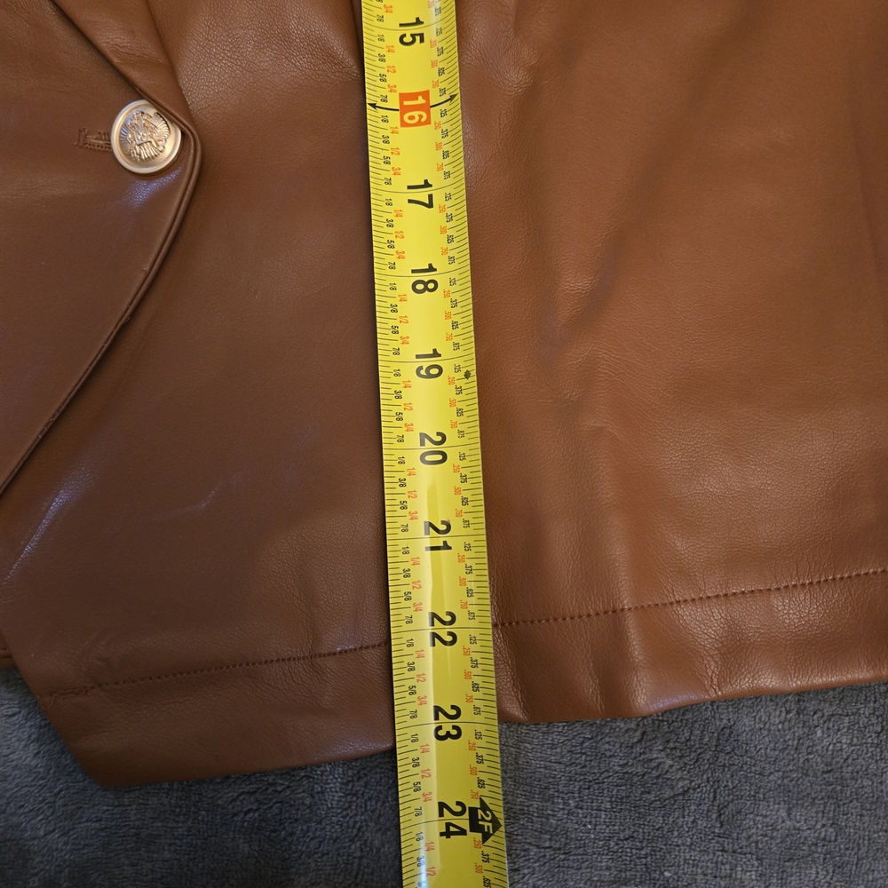Fate Brown Soft Faux Leather Jacket Paisley Lined New 2X XXL - Picture 8 of 12